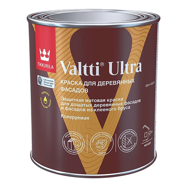 TIKKURILA VALTTI ULTRA краска для деревянных фасадов матовая, база С (0,9л)